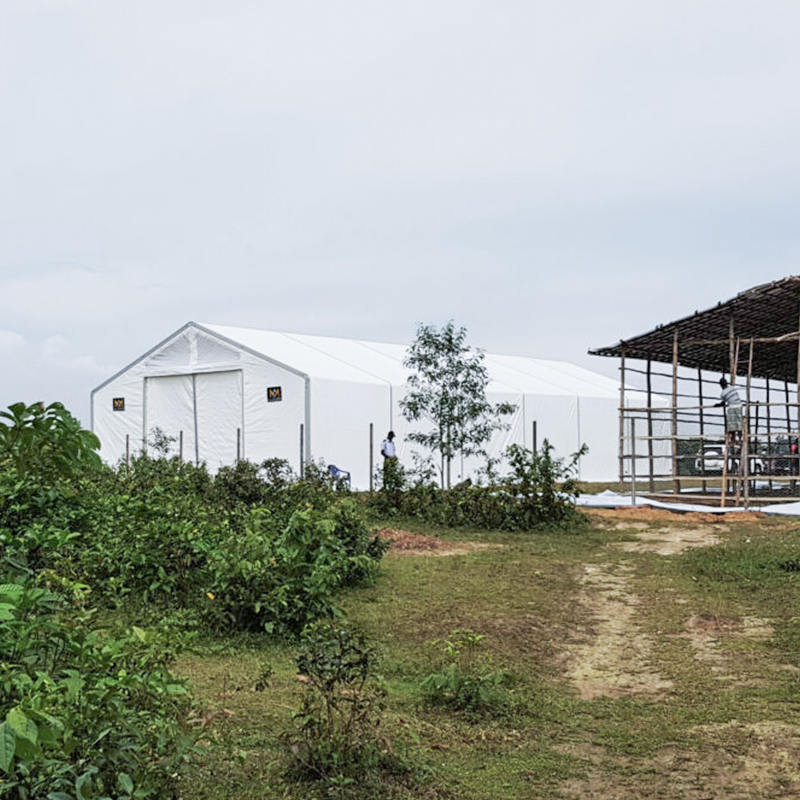 IFRC/ICRC/WFP/IOM Standard Tahan Api Tahan UV 10x24m Unit Storan Mudah Alih (MSU) Khemah