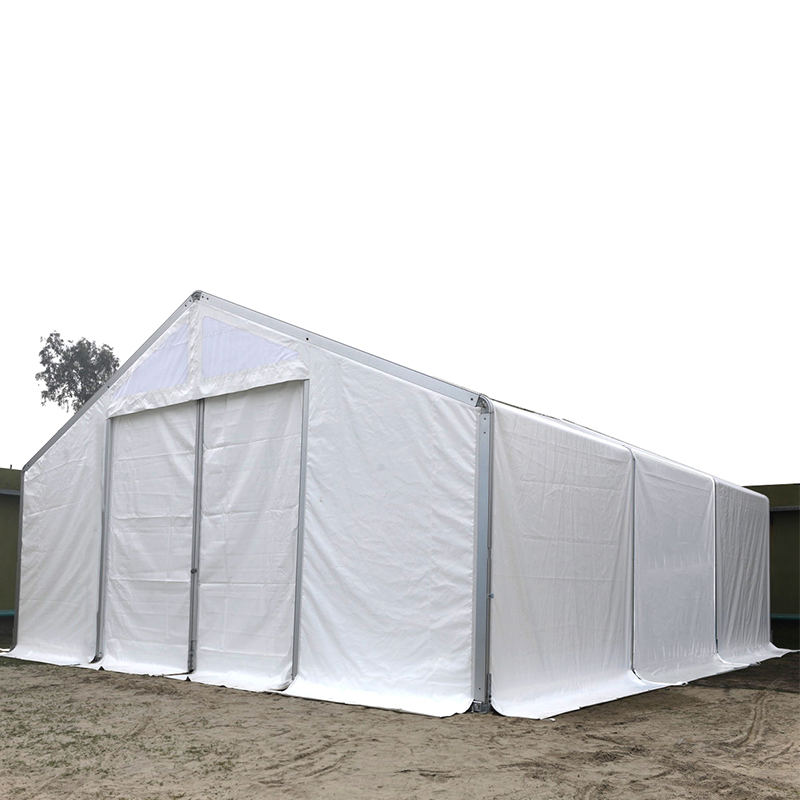 IFRC/ICRC/WFP/IOM Standard Tahan Api Tahan UV 10x24m Unit Storan Mudah Alih (MSU) Khemah