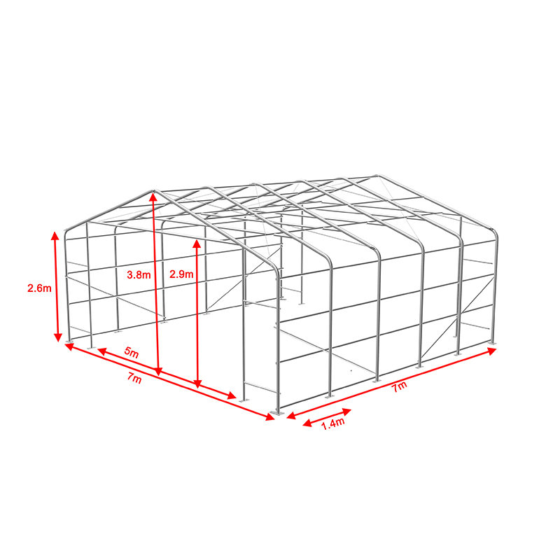 7x7 2.6m Ketinggian Sideheight Industri & Gudang Komersial Teduh Khemah Dewan Khemah Mudah Alih