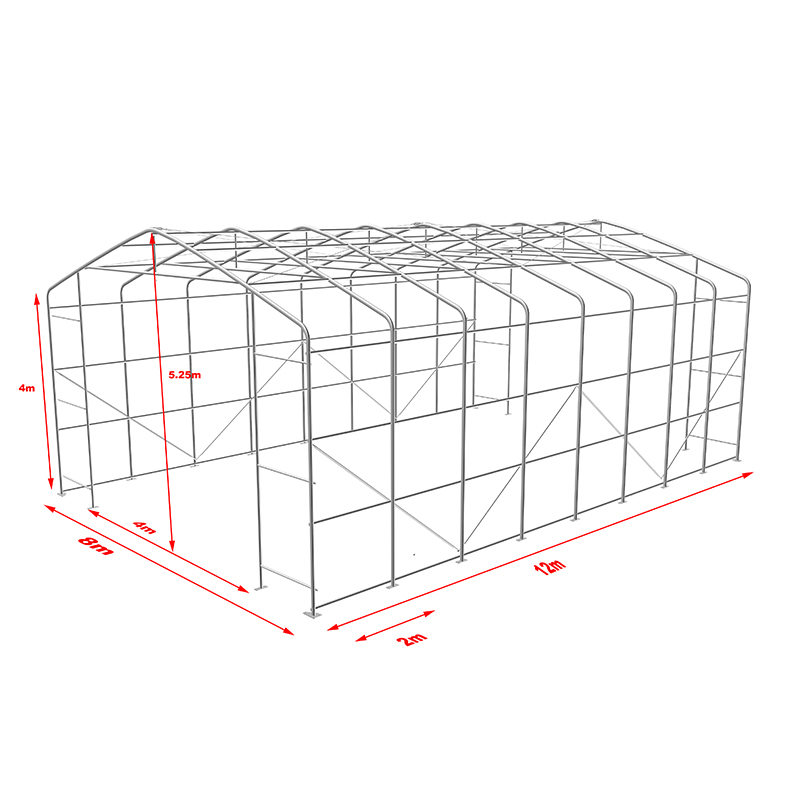 Khemah Teduh Gudang 8X12 4m Ketinggian Sideheight Perlindungan Matahari