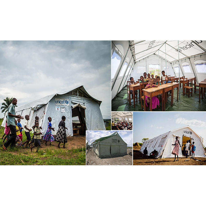 Khemah Hab Khemah Serbaguna Standard UNICEF 24m² dengan Sistem Pengudaraan Yang Baik