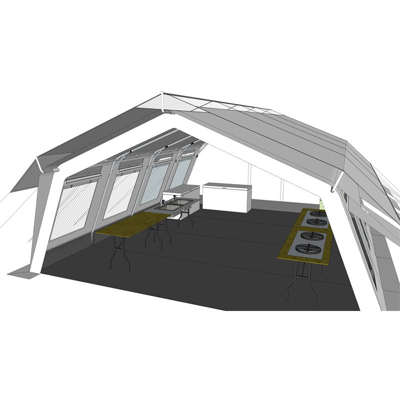Khemah Hab Serbaguna Standard UNICEF 42m² dengan Penutup Teduhan Bersepadu/boleh tanggal