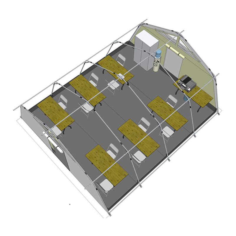 Khemah Hab Serbaguna Standard UNICEF 42m² dengan Penutup Teduhan Bersepadu/boleh tanggal
