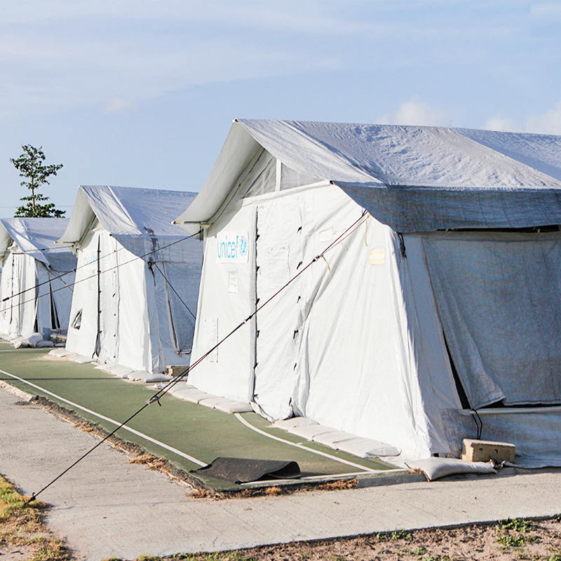Khemah Hab Serbaguna Standard UNICEF 72m² digunakan untuk Storan, Hospital, Dispensari, Sekolah, Pejabat