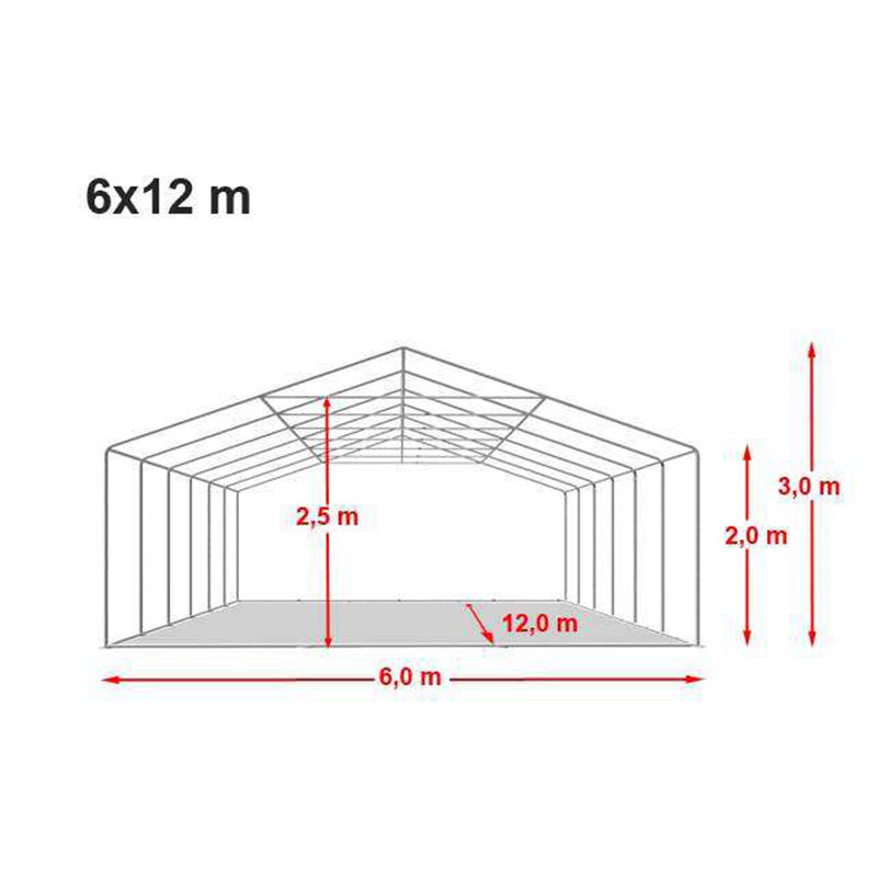 Marquee Acara Luar PVC Mewah 6x12m