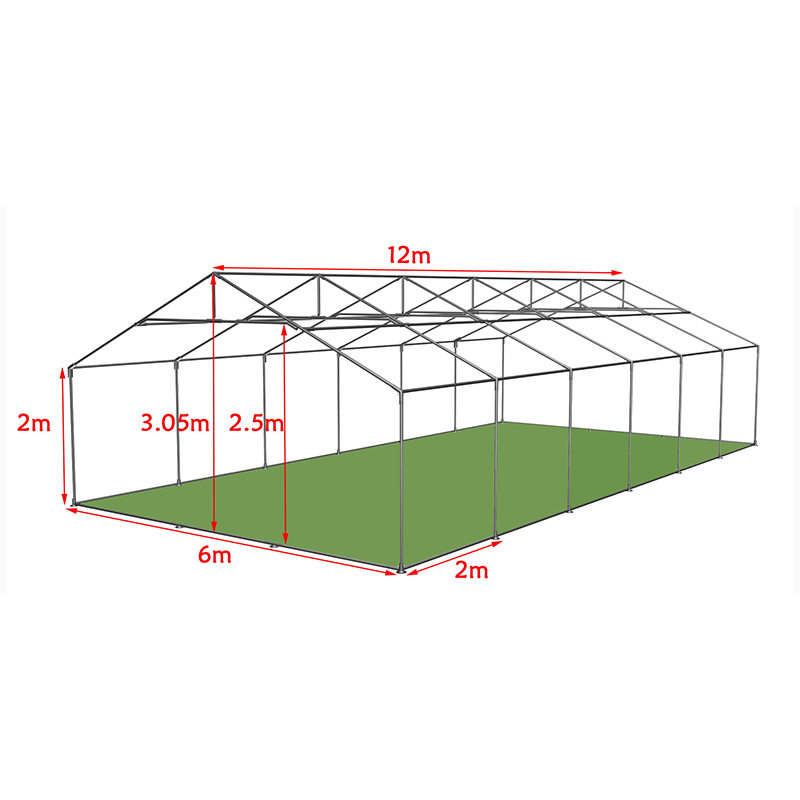 Marquee Acara Luar PVC Mewah 6x12m