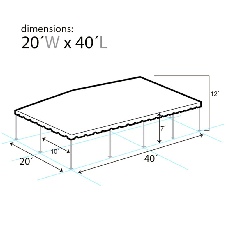 Khemah Parti PVC Tiub Aluminium Tunggal Rangka Pantai Barat 20