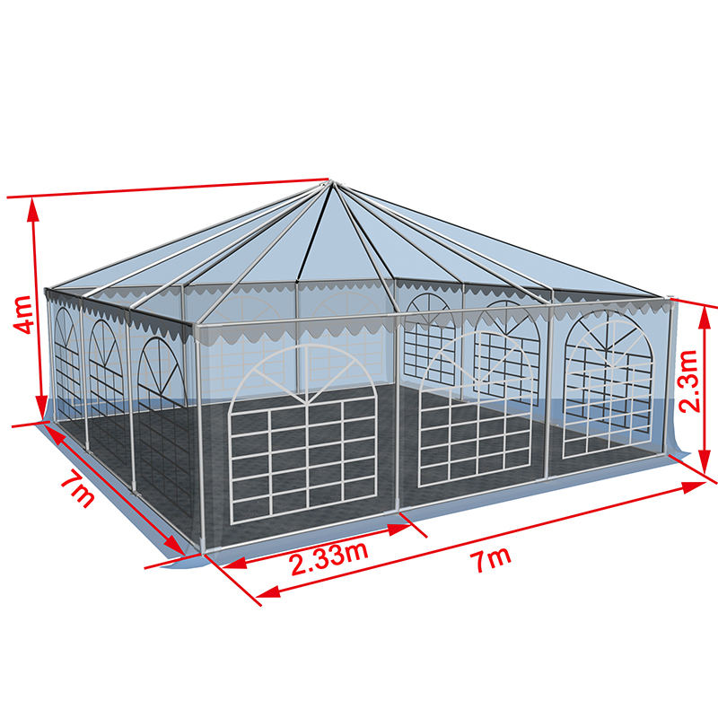Khemah Pavilion Mudah Alih Pavilion Gazebo Tugas Berat 7x7-2.3m