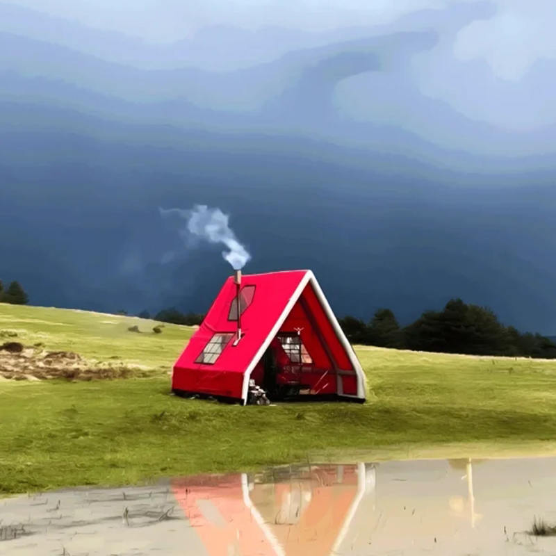 8-10 Orang Khemah Udara Kembung Kalis Air Empat Musim untuk Perkhemahan