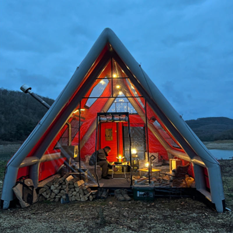 8-10 Orang Khemah Udara Kembung Kalis Air Empat Musim untuk Perkhemahan